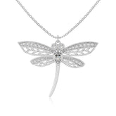 moissanite dragonfly necklaces in sterling silver